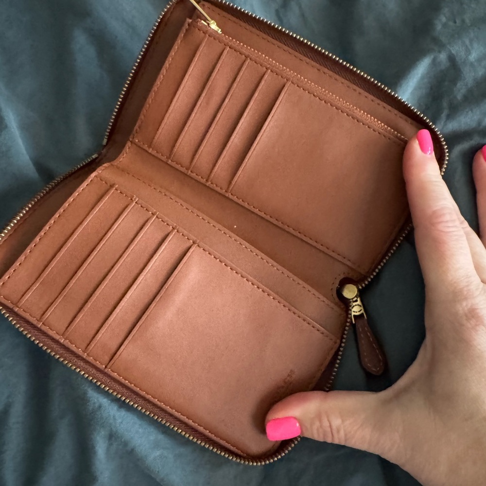 Coach Brown Wallet with Gold Accent - Picture 2 of 3